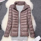 Women Jackets - Winter Women Ultralight Thin Down Jacket White Duck Down Hooded Jackets Long Sleeve Warm Coat Parka Female Portable Outwear