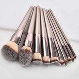 Makeup Set - Luxury Champagne Makeup Brushes Set For Foundation Powder Blush Eyeshadow Concealer Lip Eye Make Up Brush Cosmetics Beauty Tools