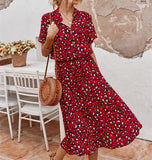 Women Dresses - Leopard Print Shirt Dress Women Casual Midi Holiday Summer Dress Female A-line Loose Women Beach Dress Vestidos