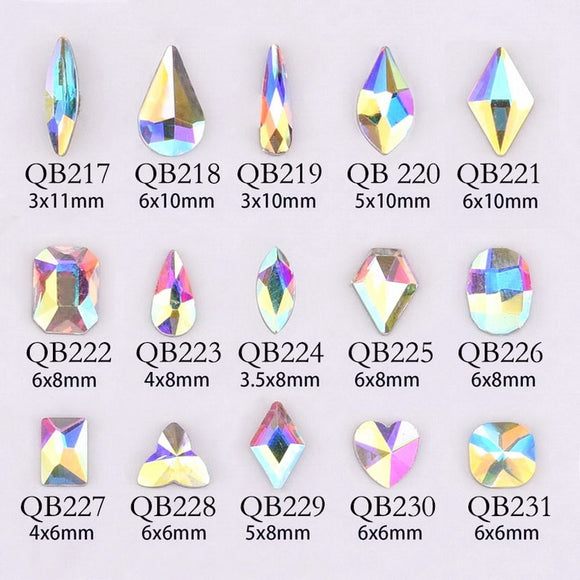 Nail Art - 20pcs Crystals Nail Diamond Stone Strass AB Glass Rhinestones For 3D Nails Art Decorations Supplies Jewelry