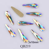 Nail Art - 20pcs Crystals Nail Diamond Stone Strass AB Glass Rhinestones For 3D Nails Art Decorations Supplies Jewelry