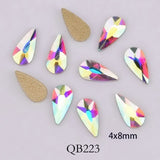 Nail Art - 20pcs Crystals Nail Diamond Stone Strass AB Glass Rhinestones For 3D Nails Art Decorations Supplies Jewelry