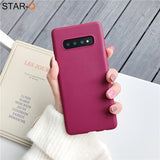 Back Cover - candy color silicone phone case for samsung galaxy note 10 9 8 s10 s10e s9 s8 s20 plus e galaxi matte soft tpu back cover cases