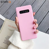 Back Cover - candy color silicone phone case for samsung galaxy note 10 9 8 s10 s10e s9 s8 s20 plus e galaxi matte soft tpu back cover cases