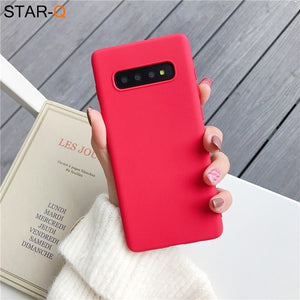 Back Cover - candy color silicone phone case for samsung galaxy note 10 9 8 s10 s10e s9 s8 s20 plus e galaxi matte soft tpu back cover cases