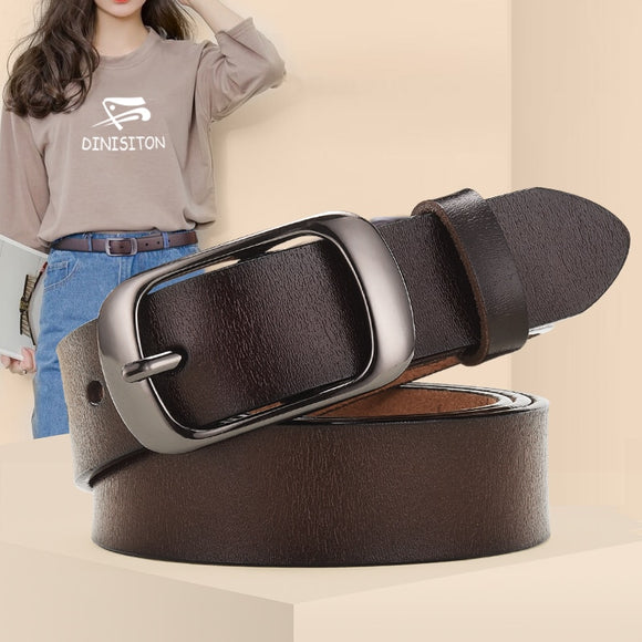 Belt - New Women Genuine Leather Belt For Female Strap Casual All-match Ladies Adjustable Belts Designer High Quality Brand