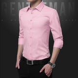 Shirt Men - Casual Social Formal shirt Men long Sleeve Shirt Business Slim Office Shirt male Cotton Mens Dress Shirts white 4XL 5XL