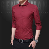 Shirt Men - Casual Social Formal shirt Men long Sleeve Shirt Business Slim Office Shirt male Cotton Mens Dress Shirts white 4XL 5XL