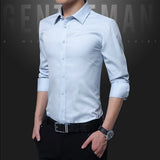 Shirt Men - Casual Social Formal shirt Men long Sleeve Shirt Business Slim Office Shirt male Cotton Mens Dress Shirts white 4XL 5XL