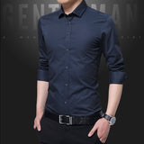 Shirt Men - Casual Social Formal shirt Men long Sleeve Shirt Business Slim Office Shirt male Cotton Mens Dress Shirts white 4XL 5XL