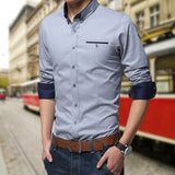 Shirt Men - Casual Social Formal shirt Men long Sleeve Shirt Business Slim Office Shirt male Cotton Mens Dress Shirts white 4XL 5XL