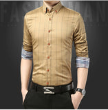 Shirt Men - Casual Social Formal shirt Men long Sleeve Shirt Business Slim Office Shirt male Cotton Mens Dress Shirts white 4XL 5XL