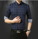 Shirt Men - Casual Social Formal shirt Men long Sleeve Shirt Business Slim Office Shirt male Cotton Mens Dress Shirts white 4XL 5XL
