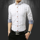 Shirt Men - Casual Social Formal shirt Men long Sleeve Shirt Business Slim Office Shirt male Cotton Mens Dress Shirts white 4XL 5XL