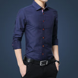 Shirt Men - Casual Social Formal shirt Men long Sleeve Shirt Business Slim Office Shirt male Cotton Mens Dress Shirts white 4XL 5XL