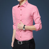 Shirt Men - Casual Social Formal shirt Men long Sleeve Shirt Business Slim Office Shirt male Cotton Mens Dress Shirts white 4XL 5XL