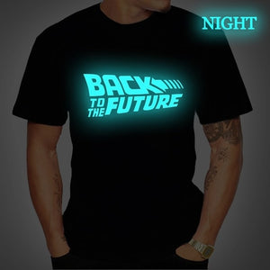 T-Shirt Men - Back To The Future Tshirt Luminous T Shirt camiseta Summer Short Sleeve T Shirts back to future Tee Tops Streetwear T-shirts 4XL