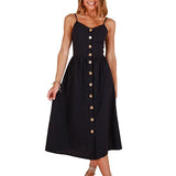 Women Dresses - New Women Print Floral Stripe Long dress Sexy V-Neck Sleevele Button Beach Casual Boho Midi Dress Plus Size 3XL vestidos