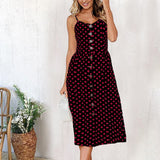 Women Dresses - New Women Print Floral Stripe Long dress Sexy V-Neck Sleevele Button Beach Casual Boho Midi Dress Plus Size 3XL vestidos