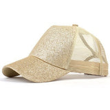 Hats - New Glitter Ponytail Baseball Caps Sequins Shining High Quality Fashion Womens Messy Bun Adjustable Snapback Hip Hop Hat