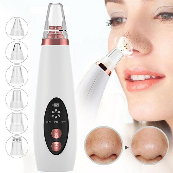 Skin Care - USB Rechargeable Blackhead Remover Face Pore Vacuum Skin Care Acne Pore Cleaner Pimple Removal Vacuum Suction Tools