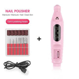 Nail Art - 1Set Electric Nail Drill Machine Kit USB Charging Manicure Machine Pedicure 6 Bits Sanding Buffer Nail File Nail Art Pen