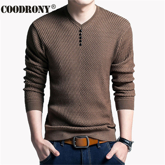 Sweater Men - Casual V-Neck Pullover Men Autumn Slim Fit Long Sleeve Shirt Men's Sweaters Knitted Cashmere Wool Pull Home