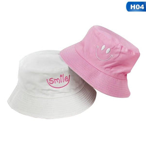 SMILE Bucket Hat Double Sided Bucket Hat Smiling face Unisex Fashion Bob Cap Hip Hop Gorro Men Summer Cap