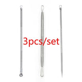 Skin Care - Stainless Steel Extractor Blackhead Remover Needles Dots Cleaner Acne Blemish Remover Needles Set Black Spots Pore Cleanser Tool