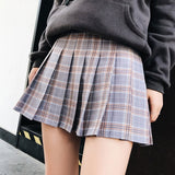 Women Skirt - XS-3XL 2020 Women Fashion Summer high waist pleated skirt Wind Cosplay plaid skirt kawaii Female Skirts