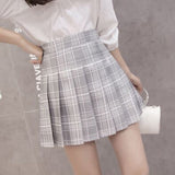 Women Skirt - XS-3XL 2020 Women Fashion Summer high waist pleated skirt Wind Cosplay plaid skirt kawaii Female Skirts