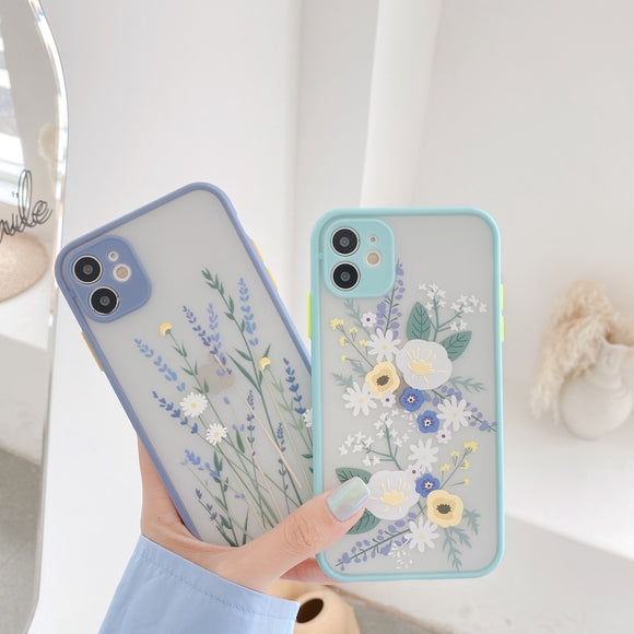 Back Cover - Luxury Flower Case For iPhone 11 Pro Max X XR XS Max 7 8 Plus 3D Relief Floral Transparent Soft TPU Back Cover