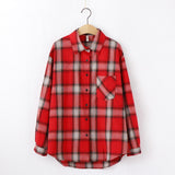 Women Shirt - 2020 Fashion Women Plaid Shirt Chic Checked Blouse Long Sleeve Female Casual Print Shirts Loose Cotton Tops Blouses