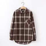 Women Shirt - 2020 Fashion Women Plaid Shirt Chic Checked Blouse Long Sleeve Female Casual Print Shirts Loose Cotton Tops Blouses