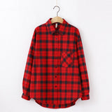 Women Shirt - 2020 Fashion Women Plaid Shirt Chic Checked Blouse Long Sleeve Female Casual Print Shirts Loose Cotton Tops Blouses