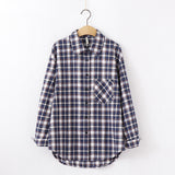 Women Shirt - 2020 Fashion Women Plaid Shirt Chic Checked Blouse Long Sleeve Female Casual Print Shirts Loose Cotton Tops Blouses