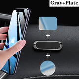 Holders - Magnetic Car Phone Holder Dashboard Mini Strip Shape Stand For iPhone Samsung Xiaomi Metal Magnet GPS Car Mount for Wall