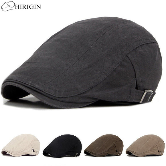 Hats - Adjustable Beret Caps Outdoor Sun Breathable Bone Brim Hats Womens Mens Herringbone Solid Flat Berets Cap Hat