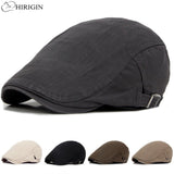Hats - Adjustable Beret Caps Outdoor Sun Breathable Bone Brim Hats Womens Mens Herringbone Solid Flat Berets Cap Hat