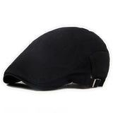 Hats - Adjustable Beret Caps Outdoor Sun Breathable Bone Brim Hats Womens Mens Herringbone Solid Flat Berets Cap Hat