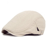 Hats - Adjustable Beret Caps Outdoor Sun Breathable Bone Brim Hats Womens Mens Herringbone Solid Flat Berets Cap Hat
