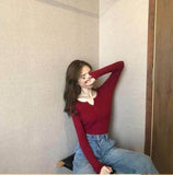 Women Sweaters - Single Breasted Women Full Sleeve Button V-Neck Sweater 2020 New Knitted Basic elasticity Pullovers Autumn Winter Jumpers Ladies