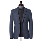 Suit Men - Blazer Fashion Men's Striped Print Spring Autumn Suit Jacket Business Casual Style Male Formal Blazers