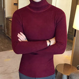 Sweater Men - 2020 Men's Turtleneck Sweaters and Pullovers Winter Casual Solid Knitted Turtleneck Wool Sweater Fashion Men Pullover Home