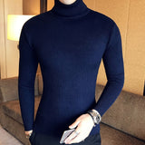 Sweater Men - 2020 Men's Turtleneck Sweaters and Pullovers Winter Casual Solid Knitted Turtleneck Wool Sweater Fashion Men Pullover Home