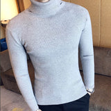 Sweater Men - 2020 Men's Turtleneck Sweaters and Pullovers Winter Casual Solid Knitted Turtleneck Wool Sweater Fashion Men Pullover Home