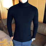 Sweater Men - 2020 Men's Turtleneck Sweaters and Pullovers Winter Casual Solid Knitted Turtleneck Wool Sweater Fashion Men Pullover Home