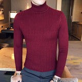 Sweater Men - 2020 Men's Turtleneck Sweaters and Pullovers Winter Casual Solid Knitted Turtleneck Wool Sweater Fashion Men Pullover Home