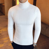 Sweater Men - 2020 Men's Turtleneck Sweaters and Pullovers Winter Casual Solid Knitted Turtleneck Wool Sweater Fashion Men Pullover Home