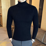 Sweater Men - 2020 Men's Turtleneck Sweaters and Pullovers Winter Casual Solid Knitted Turtleneck Wool Sweater Fashion Men Pullover Home